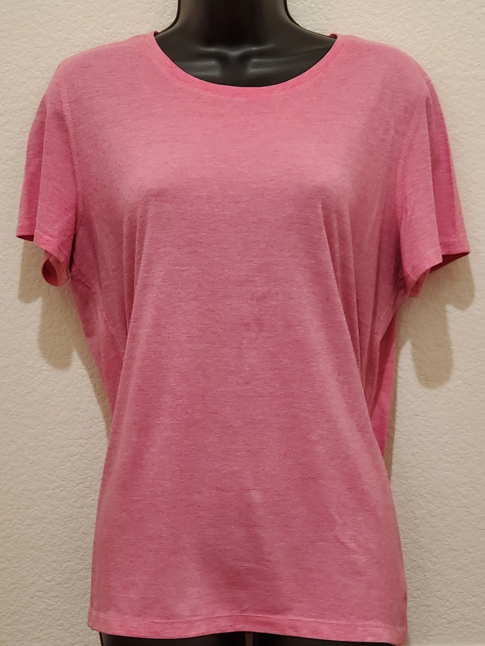 Danskin Now Pink Heathered Short Sleeve Crewneck Tee